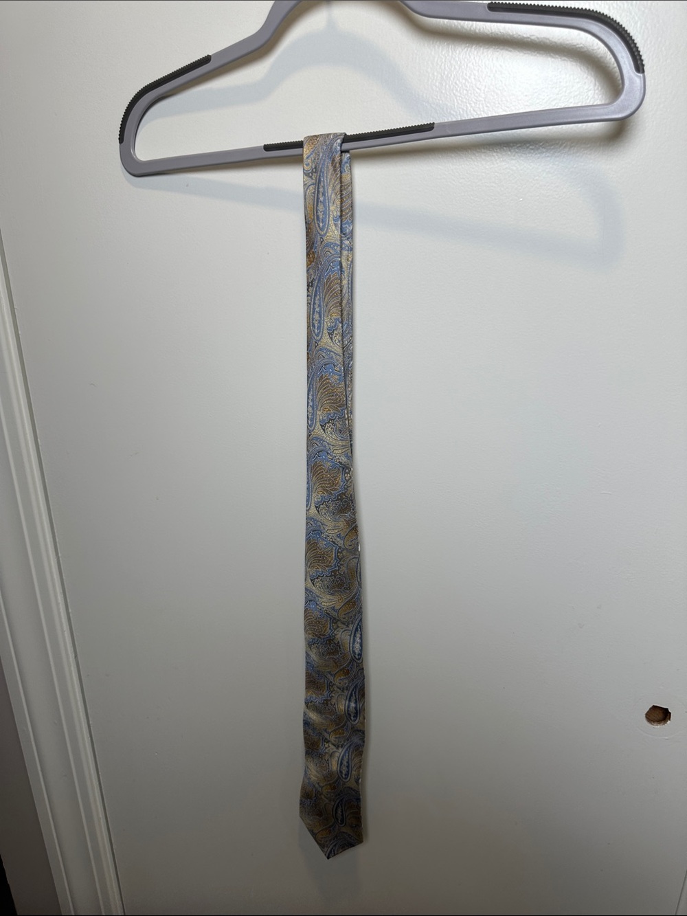 Pronto Uomo Paisley Silk Tie in Blue and Gold(54)